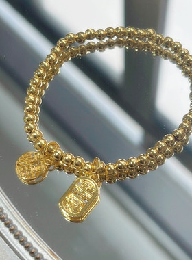 时尚新款平安福字手链女轻奢小众精致银色手链闺蜜手串