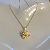 七彩九尾狐吊坠项链招桃花大尾巴狐狸锁骨链