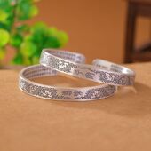 夕作唐草纹开口手镯内壁复古民族风平安喜乐送女朋友闺蜜礼物