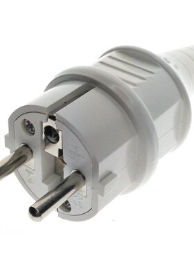 新款白色德标4.8mm可拆卸接线插头 德国法国韩国插 粗圆接地16A