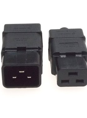 IEC320-C19大母头C20大公头PDU柜品字电源插头免焊直接拼装16A