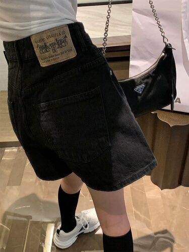 大码女装牛仔短裤显瘦A字阔腿裤