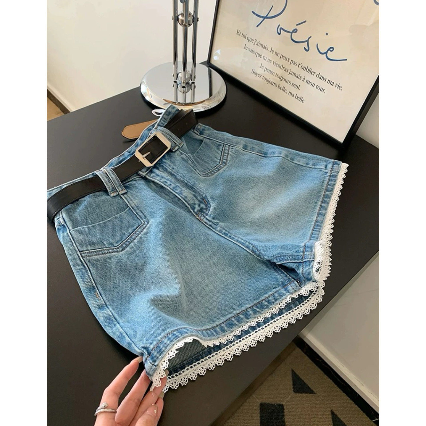 大碗plus定制大码女装肥妹妹mm蕾丝花边牛仔短裤夏宽松显瘦五分裤,女装/女士精品,大码裤装,淘宝优惠券,粉丝福利购,淘宝优惠卷