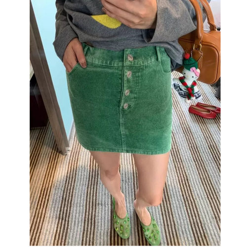 大碗plus定制大码女装微胖灯芯绒A字短裙秋季宽松显瘦休闲半身裙