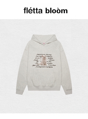 【现货】fletta bloom韩国小众潮牌itzavibe天使猫咪卫衣连帽上衣