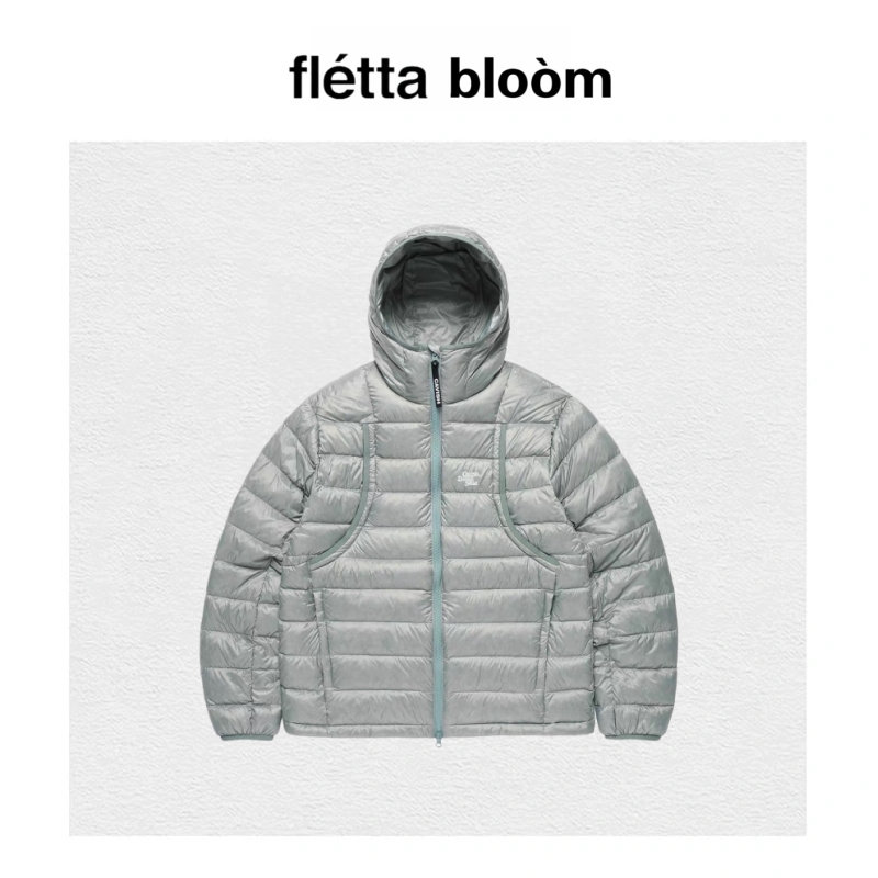 【现货】fletta bloom韩国潮牌cavish排骨羽绒服女90鸭绒连帽保暖