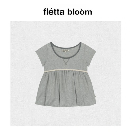 【现货】fletta bloom韩国coyseio蕾丝短袖花边小飞袖褶皱花苞T恤