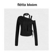 fletta 现货 bloom东大门modimood围巾抽绳系带露肩韩系针织衫