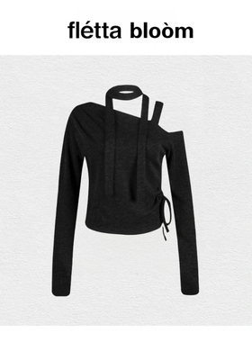 【现货】fletta bloom东大门modimood围巾抽绳系带露肩韩系针织衫