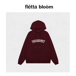 bloom八奶家字母美式 fletta 复古连帽卫衣女宽松休闲上衣 现货