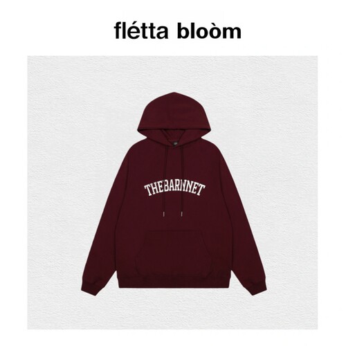 【现货】fletta bloom八奶家字母美式复古连帽卫衣女宽松休闲上衣