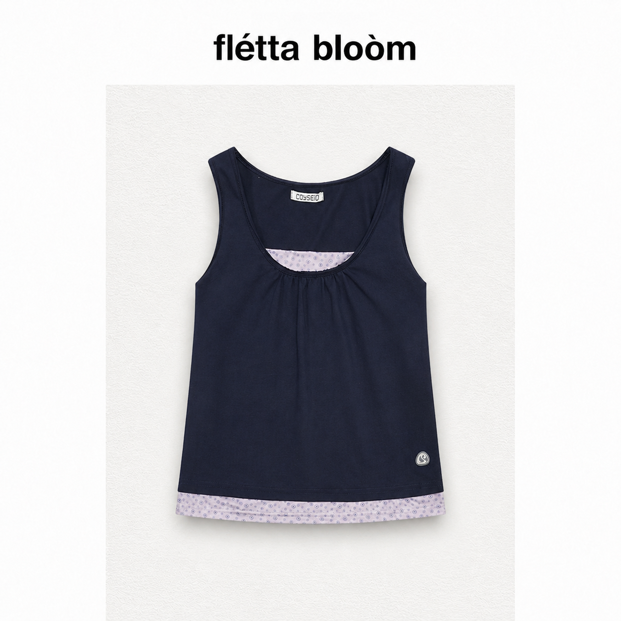 ●fletta bloom Coyseio韩系假两件碎花吊带背心漂亮绝美辣妹上衣 - 实物图