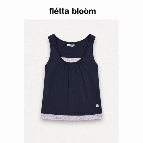 ●fletta bloom Coyseio韩系假两件碎花吊带背心漂亮绝美辣妹上衣