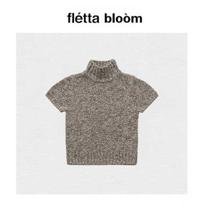 【现货】fletta bloom韩系女装26秋季新款羊毛针织衫高领短袖毛衣