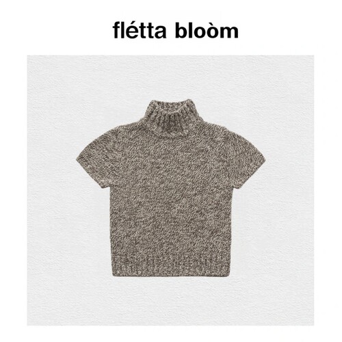 【现货】fletta bloom韩系女装26秋季新款羊毛针织衫高领短袖毛衣