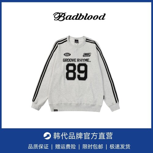 【5折现货】韩国grooverhyme卫衣宋雨琦同款美式复古宽松圆领女