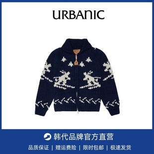 滑雪毛衣fever同款 urbanic30 手工羊毛拉链针织毛衣外套 现货