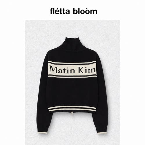 ●fletta bloom韩国matinkim翻领针织衫MK套头毛衣背标保暖针织衫