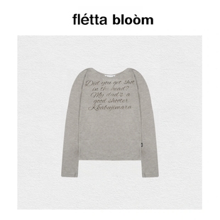 【现货】fletta bloom韩国小众潮牌休闲微透长袖T恤打底衫女秋