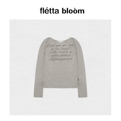 【现货】fletta bloom韩国小众潮牌休闲微透长袖T恤打底衫女秋