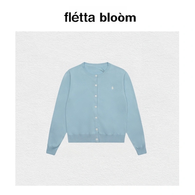 【现货】fletta bloom天花板级别小马标针织开衫毛衣女上衣纯棉