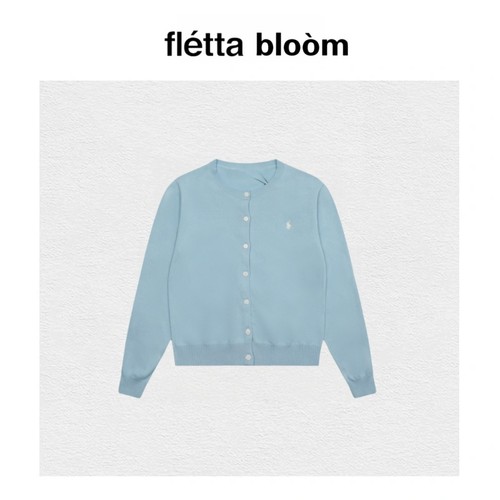 【现货】fletta bloom天花板级别小马标针织开衫毛衣女上衣纯棉