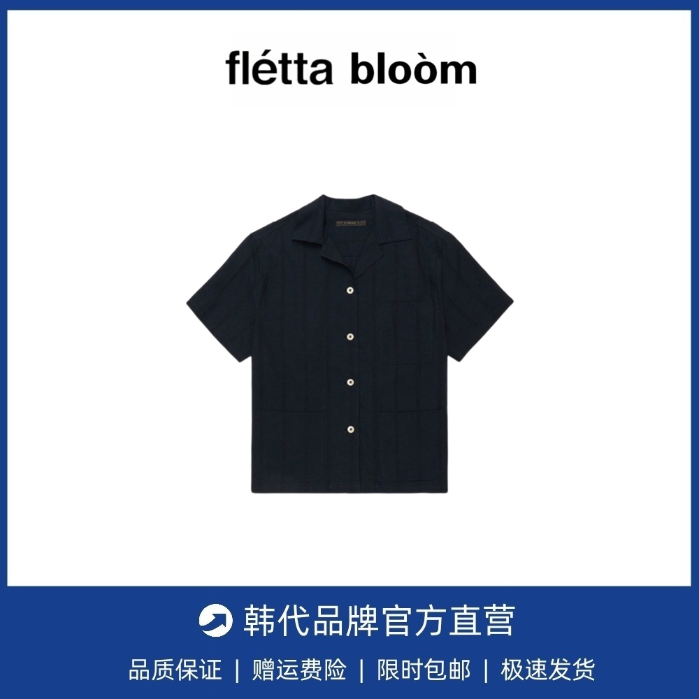 【现货】fletta bloom设计师短袖衬衫韩系女深色系高级感短袖衬衣