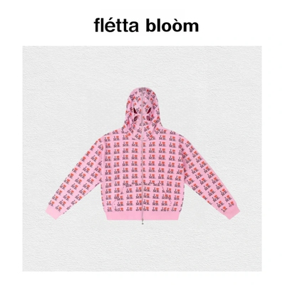 【现货】fletta bloom Minji泫雅同款~韩国爱心印花拉链卫衣卫裤