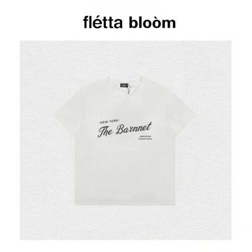 【现货】fletta bloom韩国小众潮牌短袖纯色印花圆领T恤上衣女夏