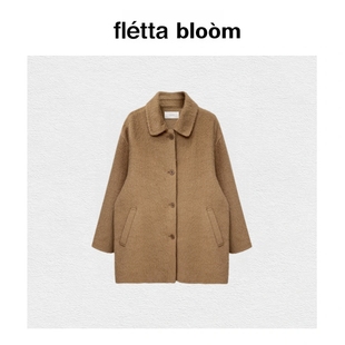 韩版 bloom冬季 fletta OUNCE气质温柔翻领单排扣大衣外套 现货