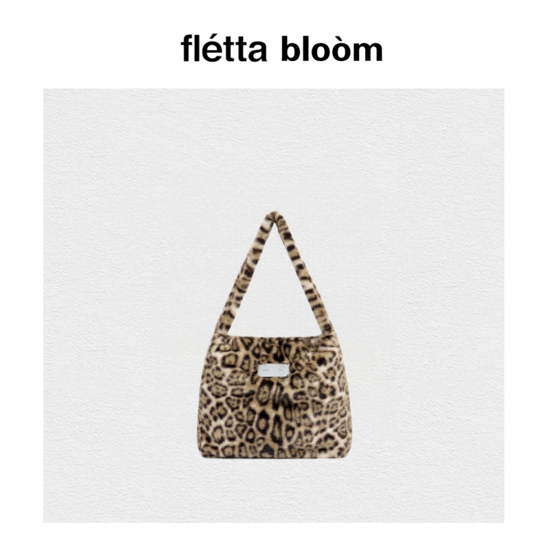 【现货】fletta bloom韩国Matin Kim豹纹毛绒手提单肩腋下托特包