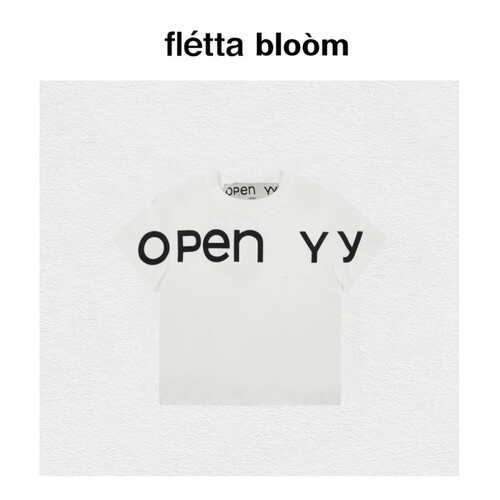 【现货】fletta bloom韩国openyy字母印花短袖露腰修身T恤上衣女