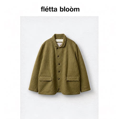 ●fletta bloom viaplain韩国设计师通勤格纹羊毛西服西装外套
