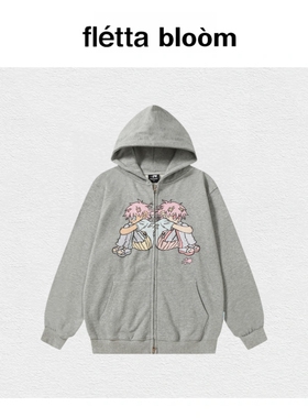 【现货】fletta bloom柳智敏款NGC卡通动漫精灵女孩宽松连帽卫衣