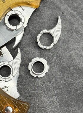 獠牙FANG快开快拨扣 指拨环按钮 兼容蜘蛛spyderco折刀等圆孔刀刃