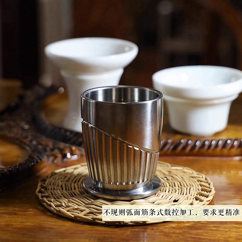 天幕 纯钛合金喝酒茶水杯子饮料红白酒120ML莫吉托战术风送钛长勺