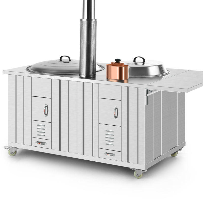 柴火灶家用农村烧木柴大锅台304不锈钢户外野炊土灶台可移动火炉