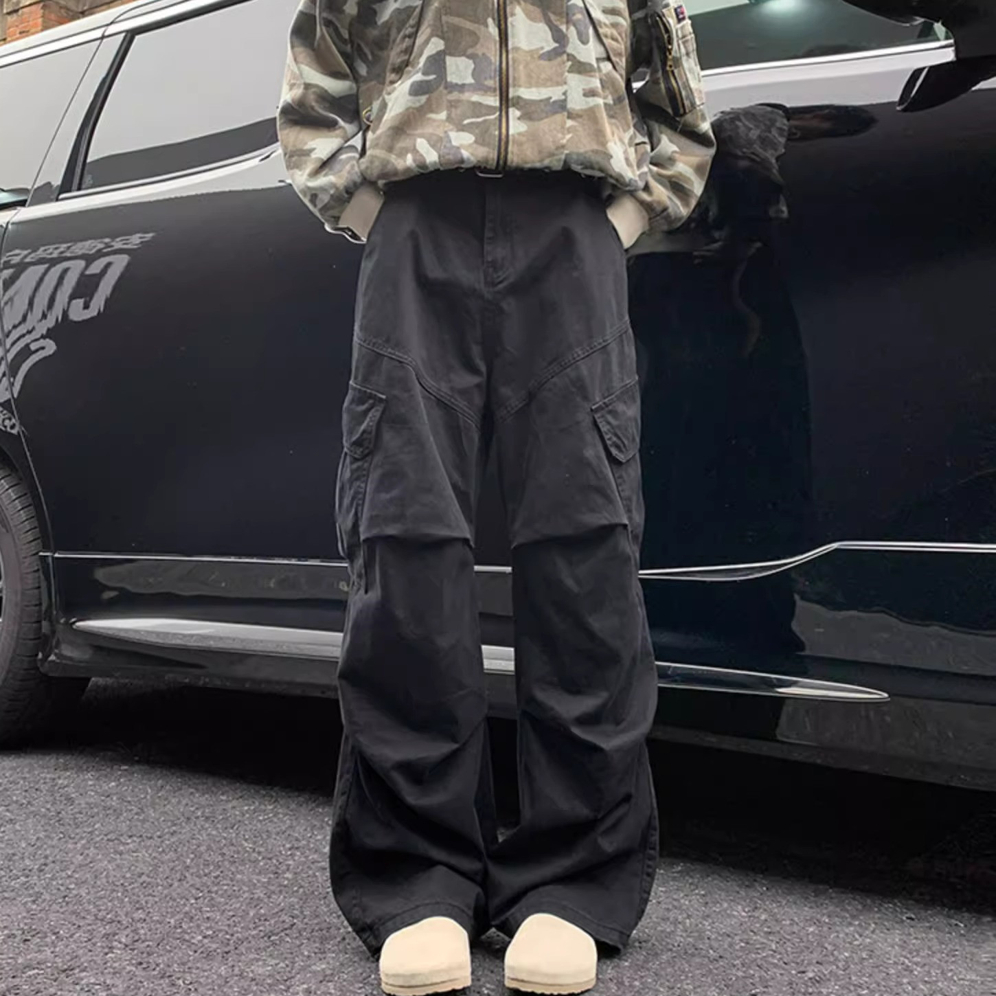 工装裤男2025春季新款美式高街痞帅高级感潮牌宽松直筒休闲长裤子