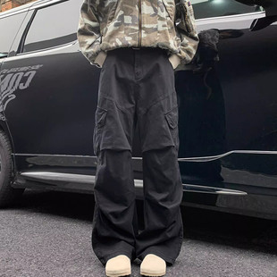 工装裤男2025春季新款美式高街痞帅高级感潮牌宽松直筒休闲长裤子