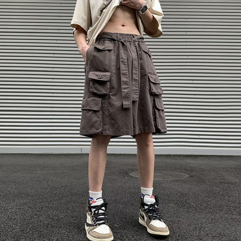 多口袋工装短裤男美式复古潮牌