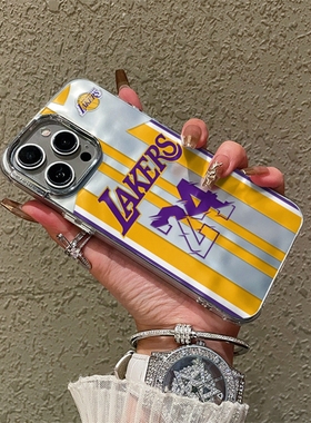 NBA科比湖人24球衣詹姆斯23苹果iPhone15ProMax手机壳14/13/12/11保护套银色xs高级感8plus褶皱7水波纹x库里