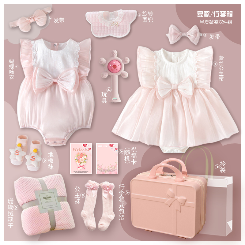 送閨蜜組妹寶寶高檔新生滿月禮物
