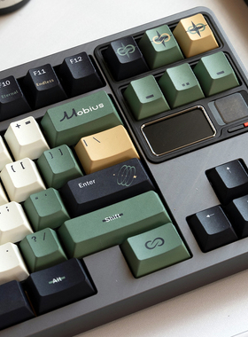 freetag键帽莫比乌斯主题原创设计绿色黑色复古简约原厂高度