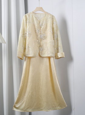 2025夏季新款新中式国风重工钉珠外套＋高级感气质轻奢吊带两件套