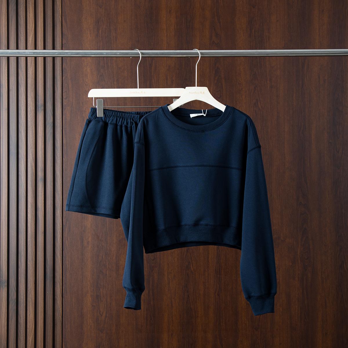 棉2024纯色简约运动套装