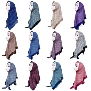 烫钻方巾新款围巾印花宁夏回族哈萨克包头巾中东迪拜旅游scarf