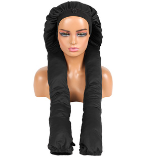 高弹力冰丝面料高档女士长辫脏辫束发帽弹力长尾发帽睡帽 Cap