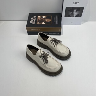 英伦风厚底小皮鞋女2025年春季新款加绒百搭jk制服单鞋松糕乐福鞋