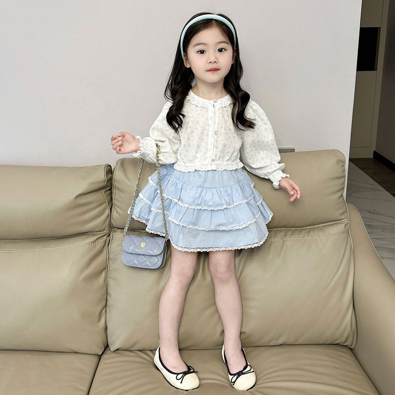 儿童公主裙子套装女童2024春秋新款连衣裙宝宝小清新森系早春装