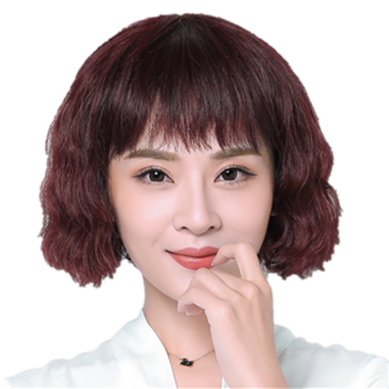 真发假发女短发短卷发中老年发套